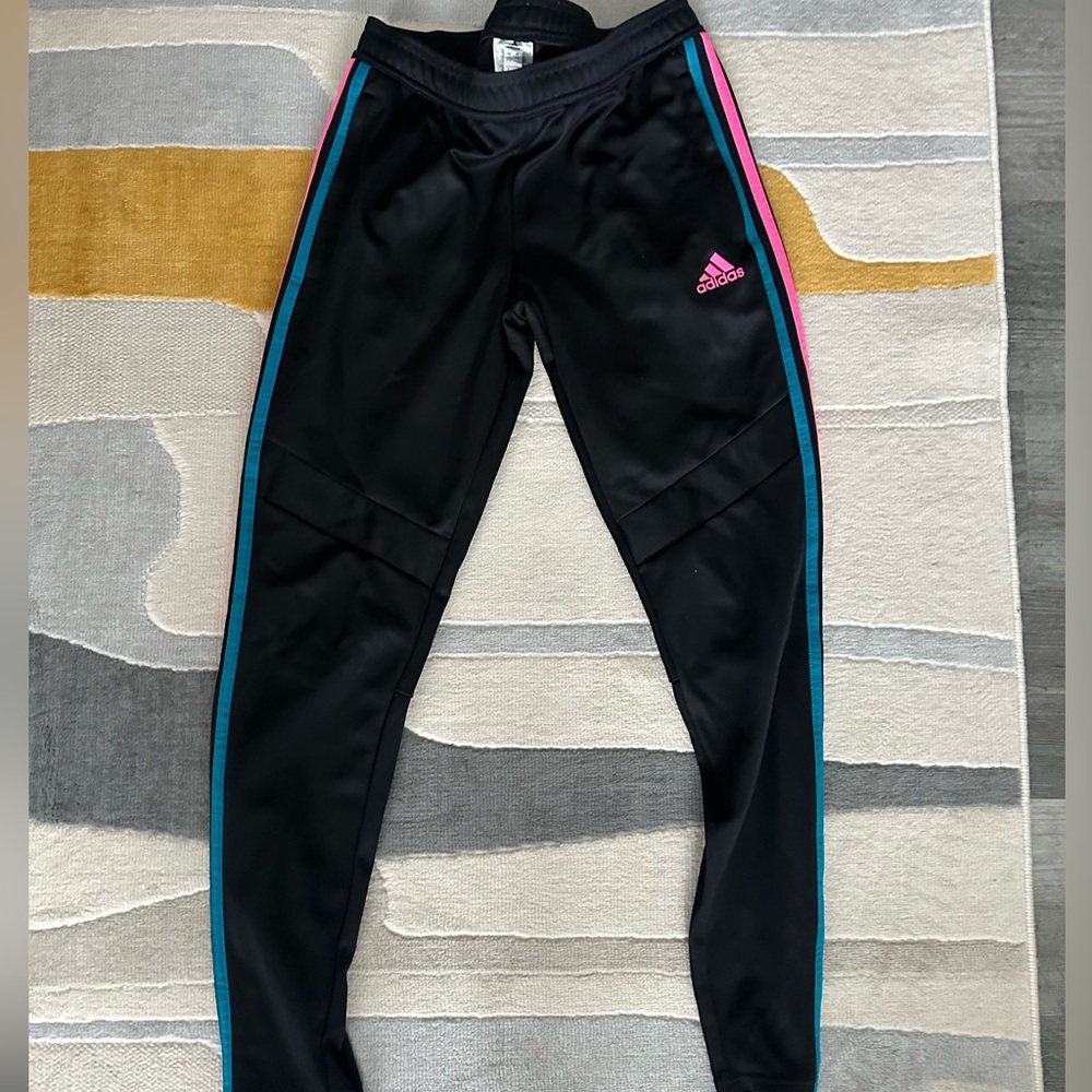 adidas Women's Soccer Tiro 17 Training Pants, Black/Pink/Blue Small
